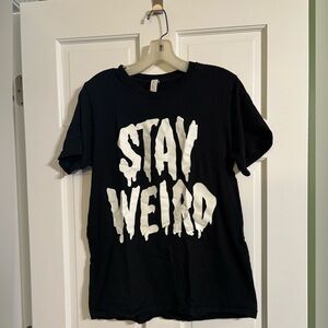 Black 'Stay Weird' Graphic T-Shirt